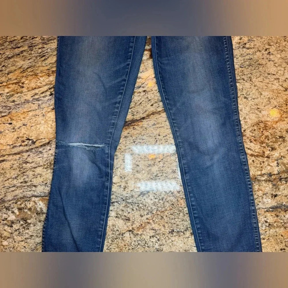 Madewell Jeans Womens Size 27Tall High Rise Skinny Button Fly Distressed Stretch - Picture 5 of 13